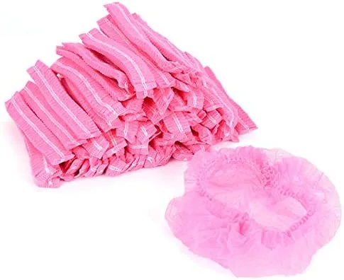 Disposable caps of non-woven material, pink 100 pcs.