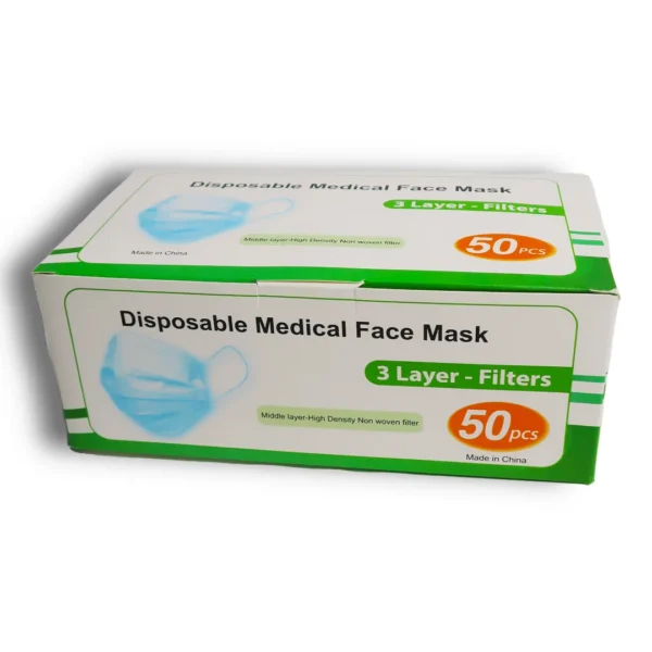 Disposable medical masks (Blue) 50 Pcs